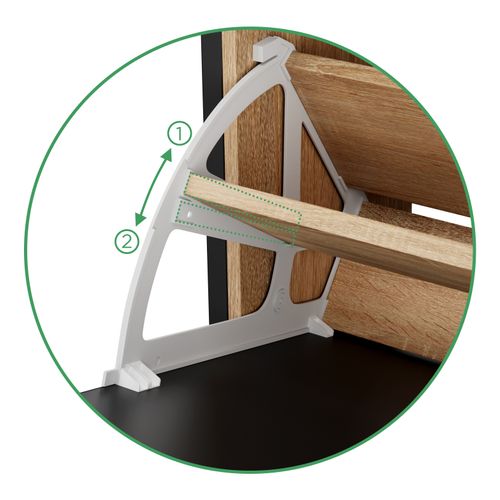 Meuble à Chaussure Industriel 24 Paires, Double Compartiment, Pour Entrée, Couloir - Noir Bois Clair