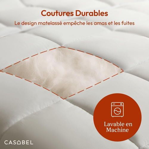 Couette 220x240 cm, 450 gsm Polyester 4 Saisons - Respirante, Thermorégulatrice, Lavable