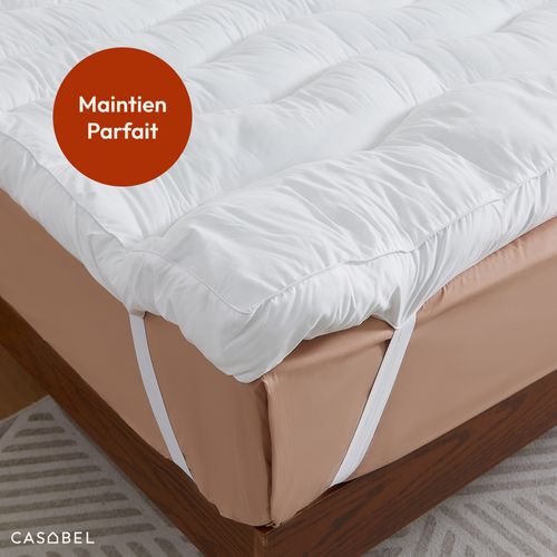 Surmatelas 160x200 Cm – Extra Épais, Moelleux, Anti-acarien, Respirant, Pour Lit 2 Places