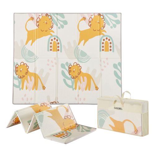 Tapis D'éveil Bébé Évolutif 175x150cm, Tapis Bébé Pliable Motifs Lion