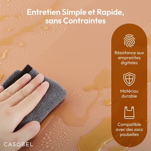 Poubelle Tri Sélectif 60 L, Double Compartiment 2x30l, Acier Terracotta, Rectangulaire à Pédales