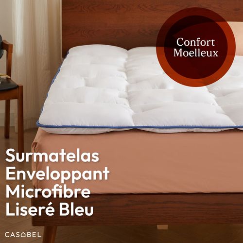 Surmatelas Enveloppant 150 X 200 Cm En Microfibre
