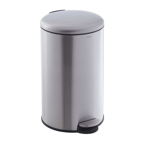 Poubelle 50l - Acier Inoxydable, Pédale Et Couvercle, Chrome