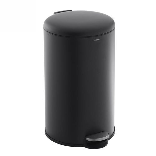Poubelle 50l - Acier Inoxydable, Pédale Et Couvercle, Noire