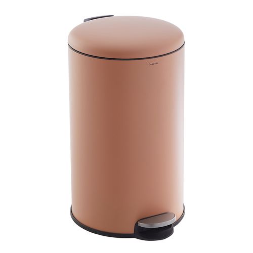 Poubelle 50l - Acier Inoxydable, Pédale Et Couvercle, Terracotta