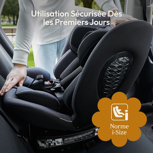 Mobelys Siège Auto Bébé 0 à 36kg Isofix I-size 40-150 Cm, 360 Pivotant