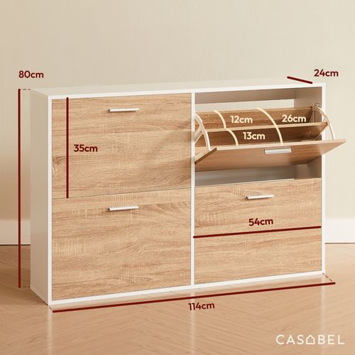 Meuble à Chaussures - Armoire à Chaussures Couleur Blanc / Bois