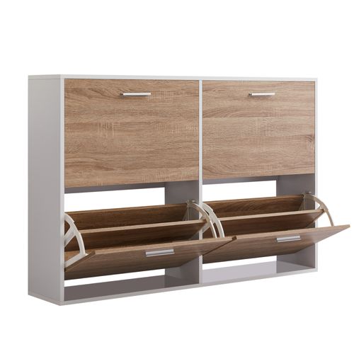 Meuble à Chaussures - Armoire à Chaussures Couleur Blanc / Bois