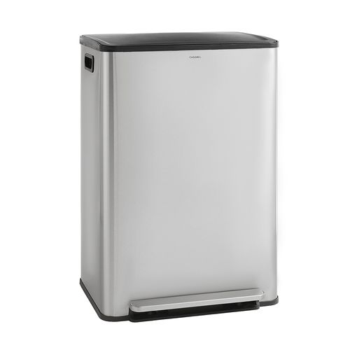Poubelle Cuisine - Poubelle Salle De Bain Tri Selectif 60l, 2x30l, Pédale Unique, Acier Inox Chrome