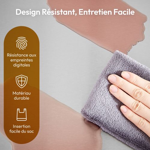 Poubelle Cuisine - Poubelle Salle De Bain Tri Selectif 60l, 2x30l, Pédale Unique, Acier Inox, Blanc