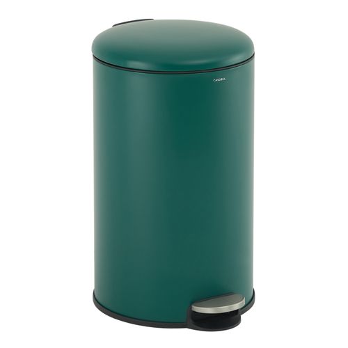 Poubelle 50l - Acier Inoxydable, Pédale Et Couvercle, Verte
