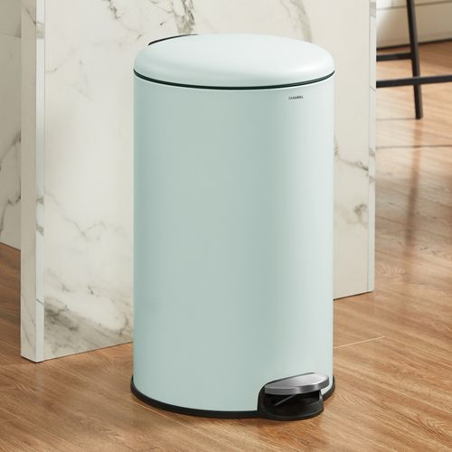 Poubelle 50l - Acier Inoxydable, Pédale Et Couvercle, Vert Menthe