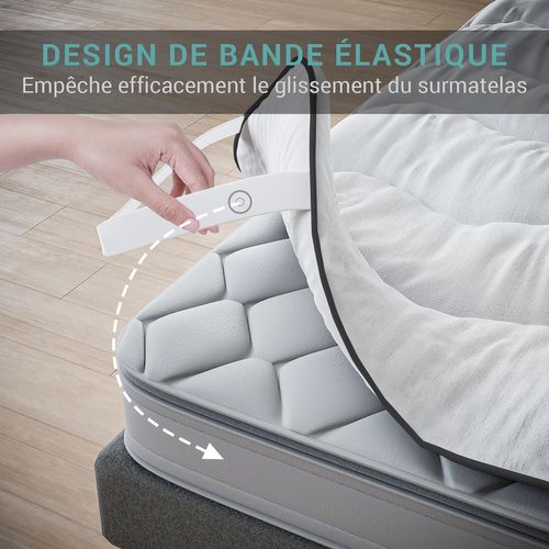 Surmatelas Nuage 180x200 Cm En Microfibre - Confort Optimal - Moelleux, Respirant