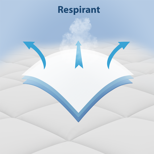 Surmatelas Confort 160x200 Cm Respirant Microfibre - 1000gr - Liseré Bleu