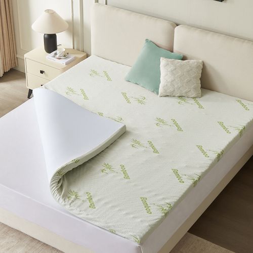 Surmatelas 140 x 190 Cm Mousse à Mémoire De Forme 5 Cm + Housse En Bambou - Zones Ergonomiques
