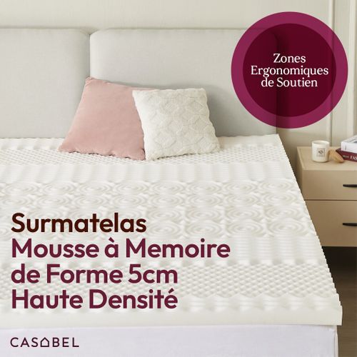 Surmatelas 160 x 200 Cm Mousse à Mémoire De Forme 4 Cm - Sur-matelas Double - Gel Infusé Bleu