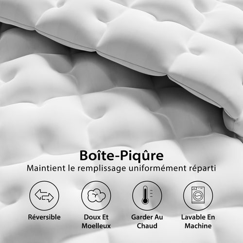 Couette 200x200 cm Chaude Grand Froid Diamant Blanc Garnissage densité 700 g/m2