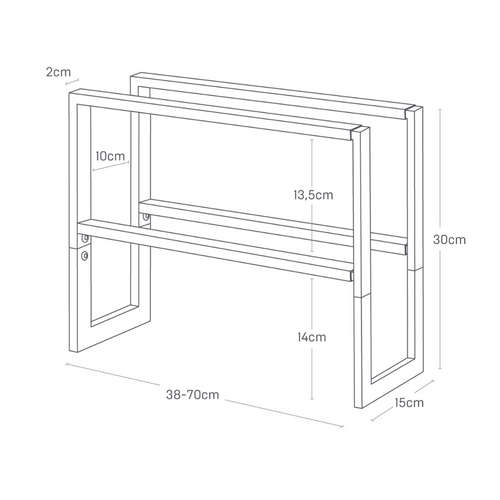 Meuble à Chaussures Extensible En Métal L38 Cm