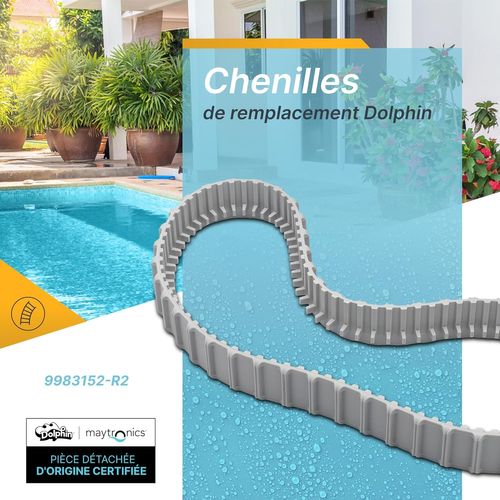 Chenilles De Remplacement Grises (2 Pièces) Pour Dolphin Gamme E Et T - 9983152-r2