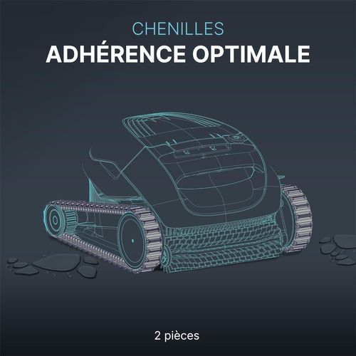 Chenilles De Remplacement Grises (2 Pièces) Pour Dolphin Gamme E Et T - 9983152-r2