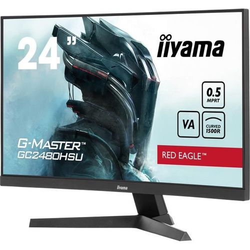 Ecran PC Gamer Incurvé - 24 - Fhd - 180hz - Dalle Va - 0,5ms - Gcb2480hsu-b1