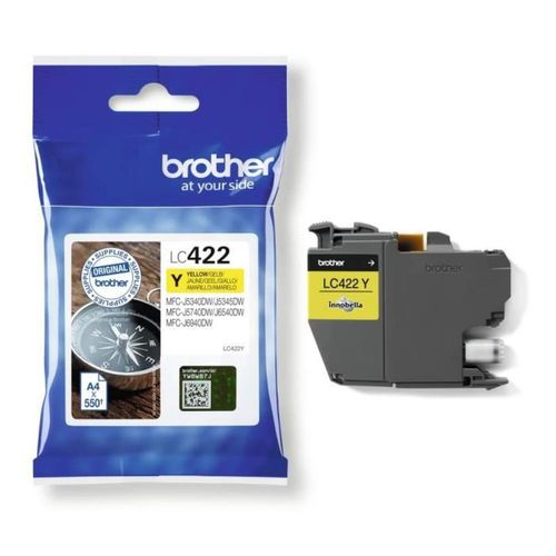 Cartouche Lc422y - Brother - Jaune - 550 P - Pour Business Smart Mfc-j5340dw - Mfc-j5345dw
