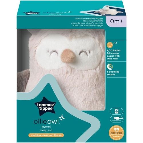 Mini Peluche - Ollie La Chouette - Aide Au Sommeil Nomade - 6 Sons - Rechargeable Par USB - Lavable