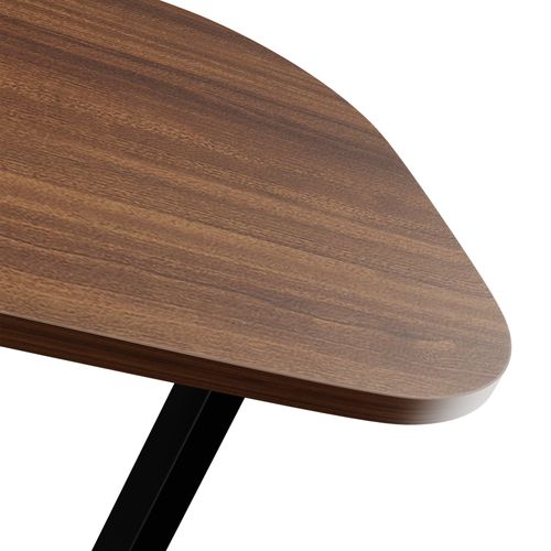 Table D’appoint 39x28x55,5 Cm, Bout De Canapé, Forme En C, Bois, Couleur Brun+noir, Pour Salon