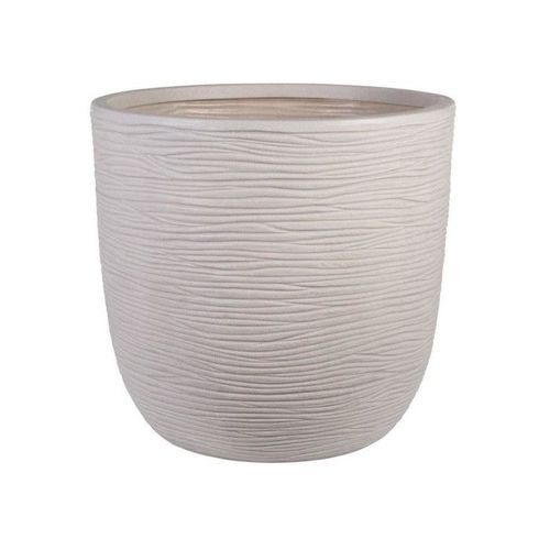 Pot De Fleur - L - Rond - Amalfi - Ø 42.5cm X 40cm H - Couleur Pierre