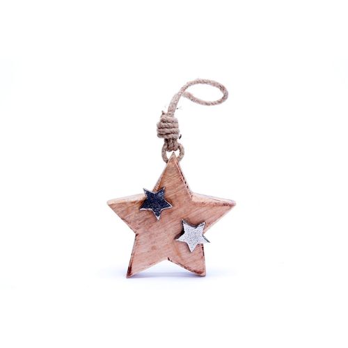 Décoration Pour Sapin De Noël En Bois Etoile - Marron