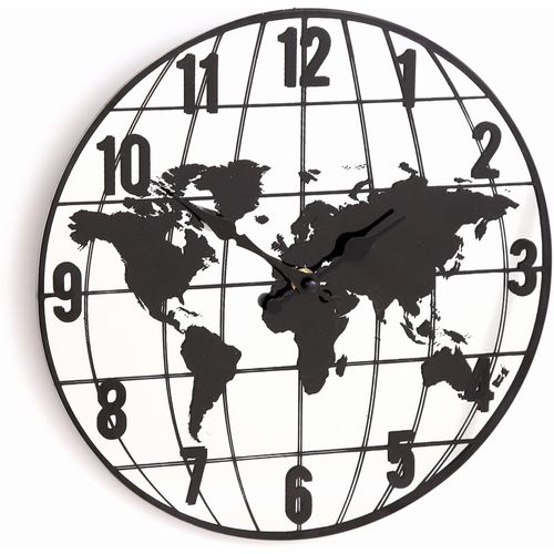 Horloge Effet Miroir Mappemonde 30 Cm