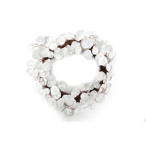 Couronne De Noël Design Eucalyptus - Diam. 58 Cm - Argent