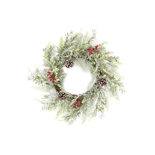 Couronne De Noël Design Branche Naturelle - Diam. 55 Cm - Vert
