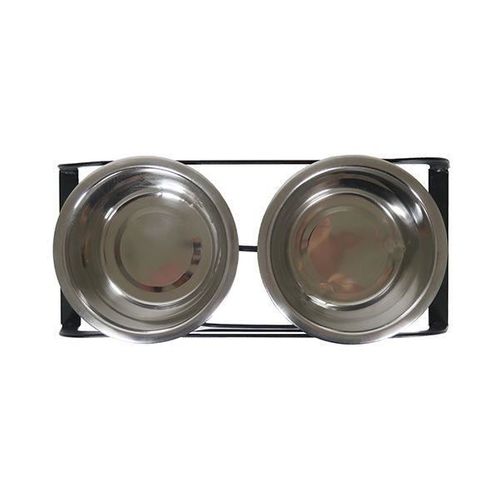 Diner Double En Fer En Forme D'os 800 Ml X 2