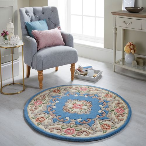 Tapis En Laine Rond Aubusson - 120x120cm