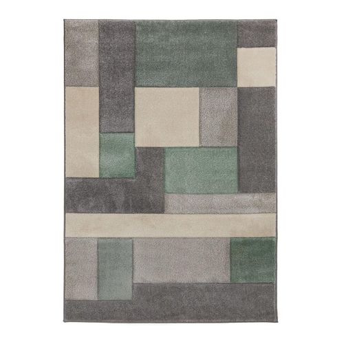 Tapis Cubisme Courtes Mèches Design Pour Salon Cosmos Menthe 120x170