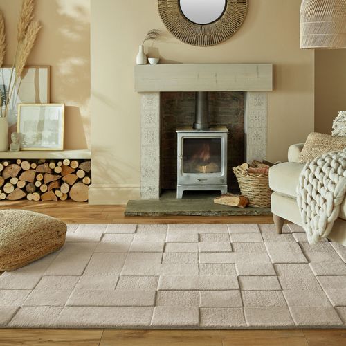 Tapis En Laine Checkerboard - 200x290cm