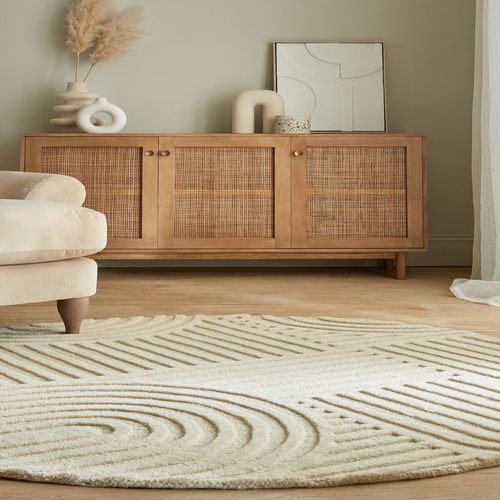 Tapis En Laine Rond Zen Garden - 160x160cm