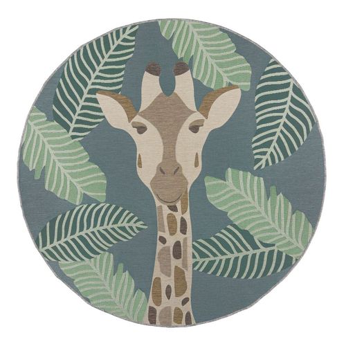 Tapis Extérieur Rond Girafe - 160x160cm