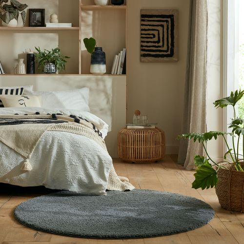 Tapis Lavable Rond Fluffy - 133x133cm