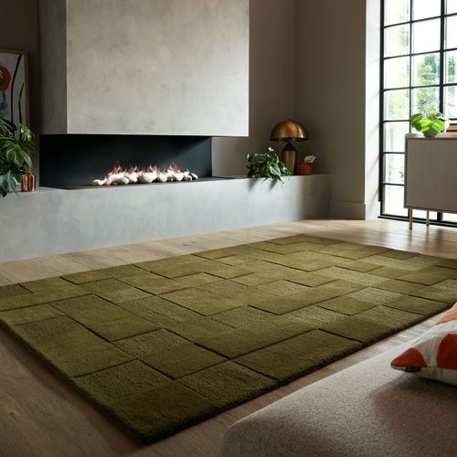 Tapis En Laine Checkerboard - 200x290cm