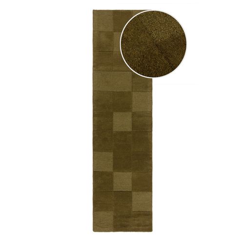 Tapis En Laine De Couloir Checkerboard - 60x230cm