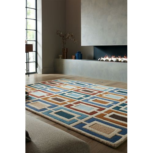 Tapis En Laine Blocks Retro - 80x150cm
