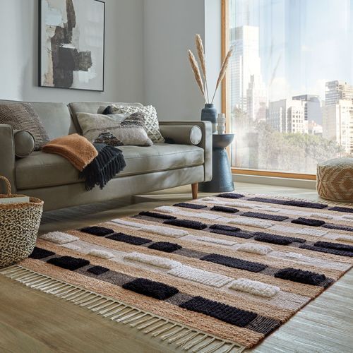 Tapis Jute Et Laine Medina Blocks - 120x170cm