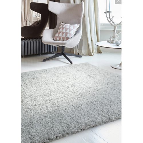 Tapis Shaggy Python En Polyester - Argent - 160x230 Cm