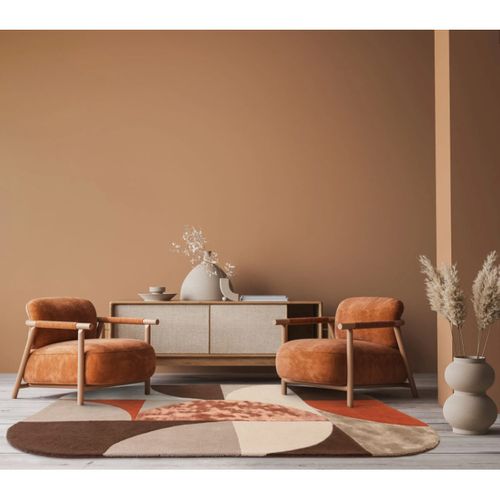 Tapis De Salon Lavo En Laine - Orange - 200x300 Cm