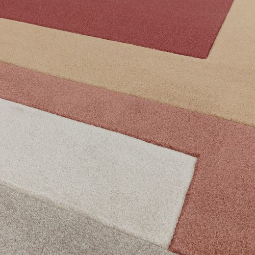 Tapis De Salon Blocus En Polypropylène - Rouge - 120x170 Cm