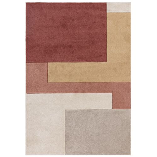 Tapis De Salon Blocus En Polypropylène - Rouge - 120x170 Cm