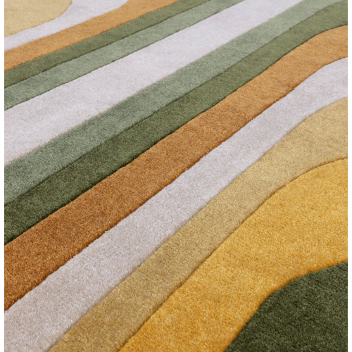 Tapis De Salon Moderne Style Rétro Tippy En Polyester - Vert - 160x230 Cm