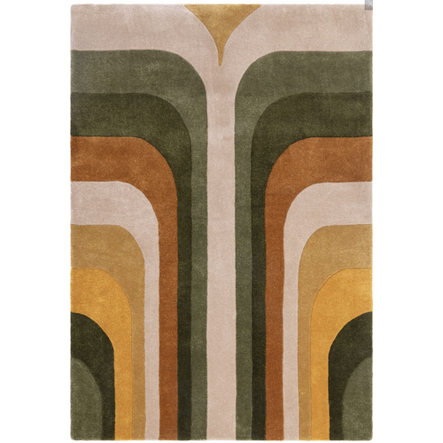 Tapis De Salon Moderne Style Rétro Tippy En Polyester - Vert - 160x230 Cm